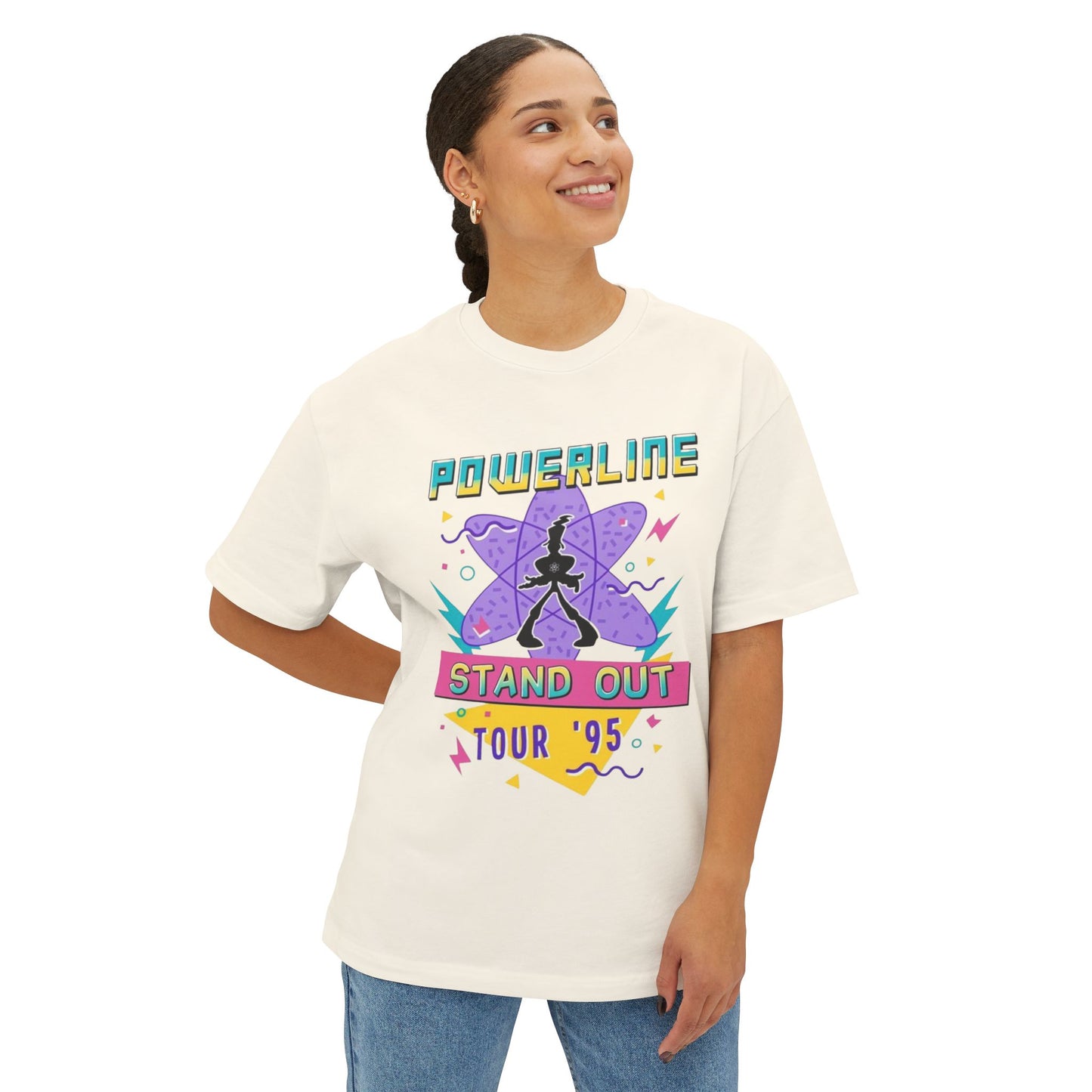 Powerline Tour '95 Oversized Boxy Tee - Unisex Graphic T-Shirt