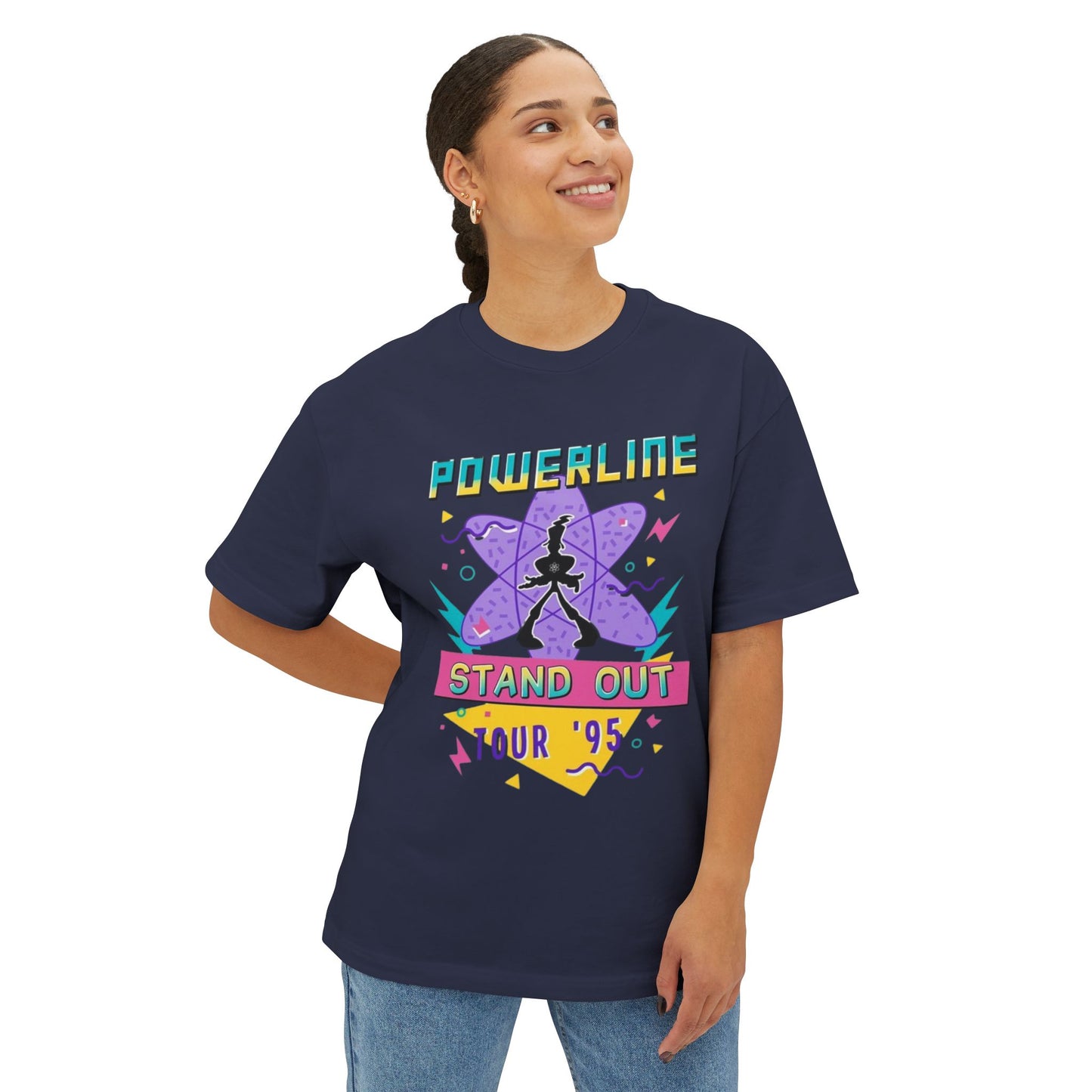 Powerline Tour '95 Oversized Boxy Tee - Unisex Graphic T-Shirt