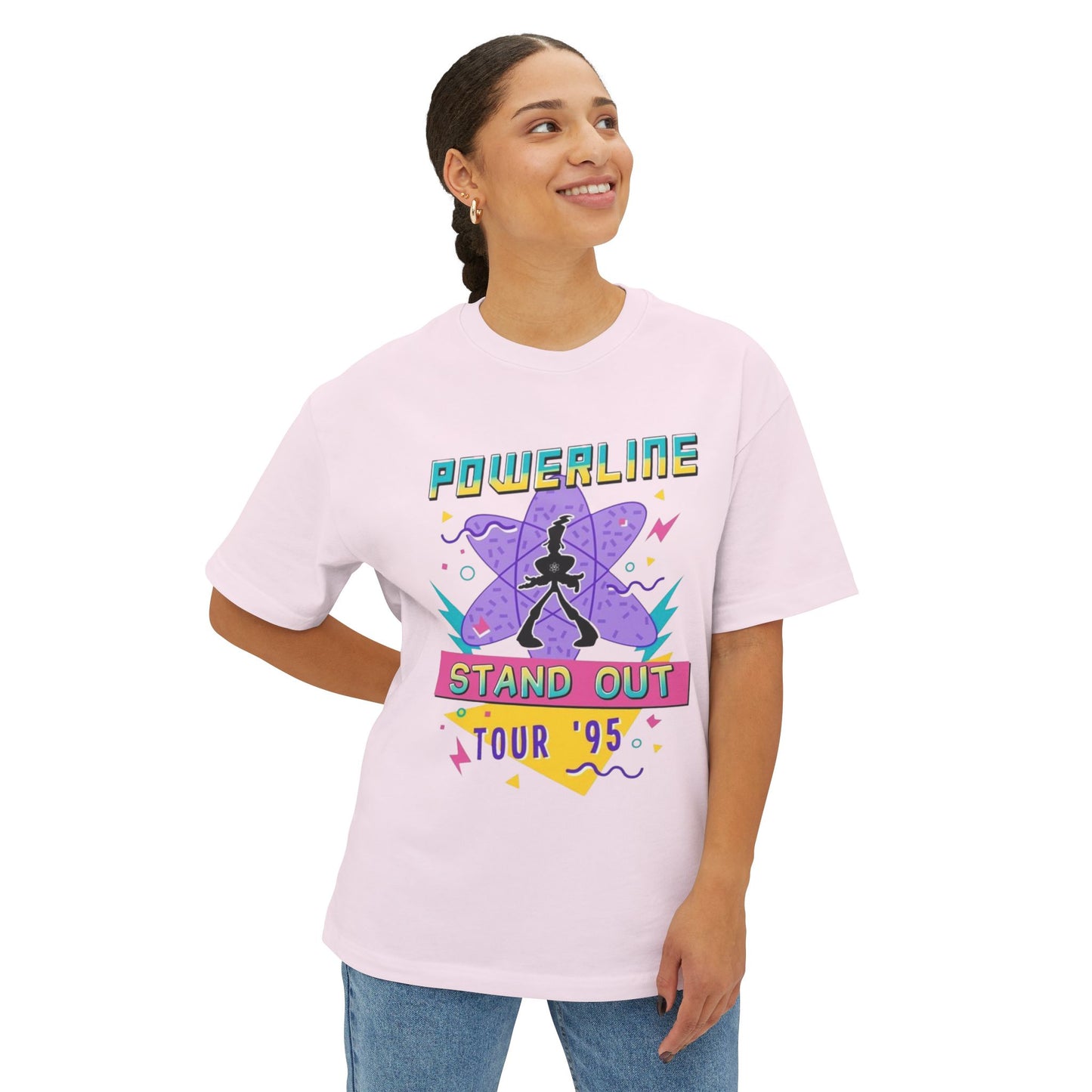 Powerline Tour '95 Oversized Boxy Tee - Unisex Graphic T-Shirt