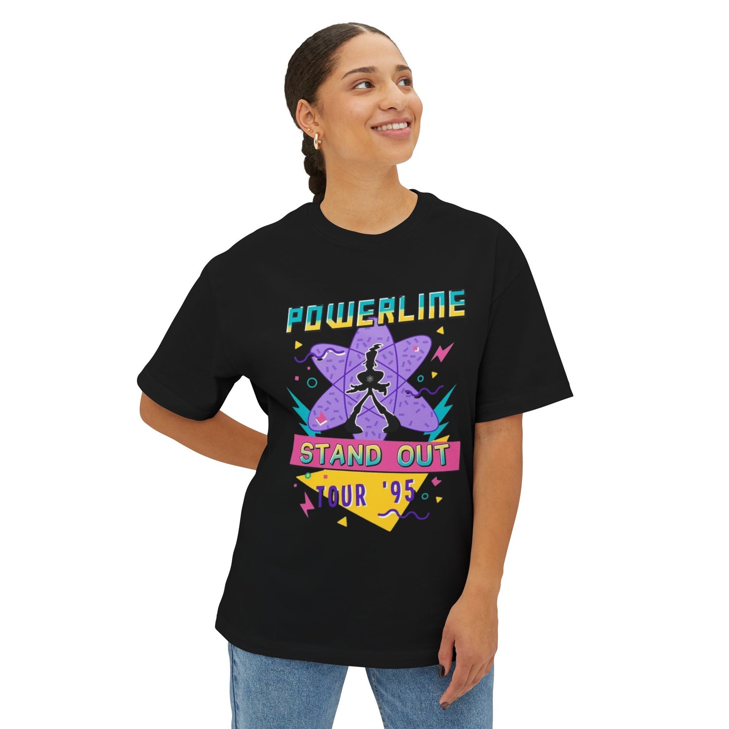 Powerline Tour '95 Oversized Boxy Tee - Unisex Graphic T-Shirt