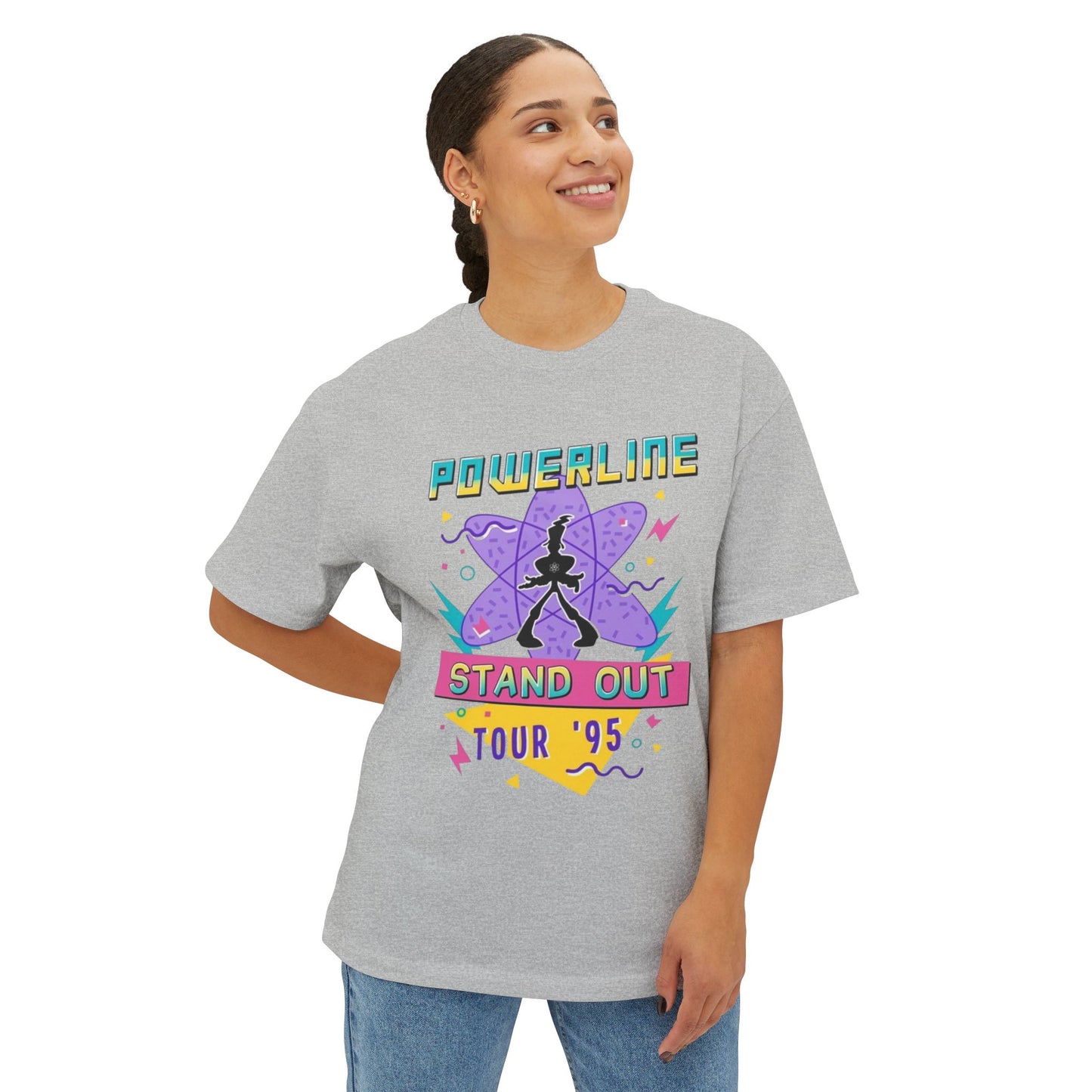 Powerline Tour '95 Oversized Boxy Tee - Unisex Graphic T-Shirt